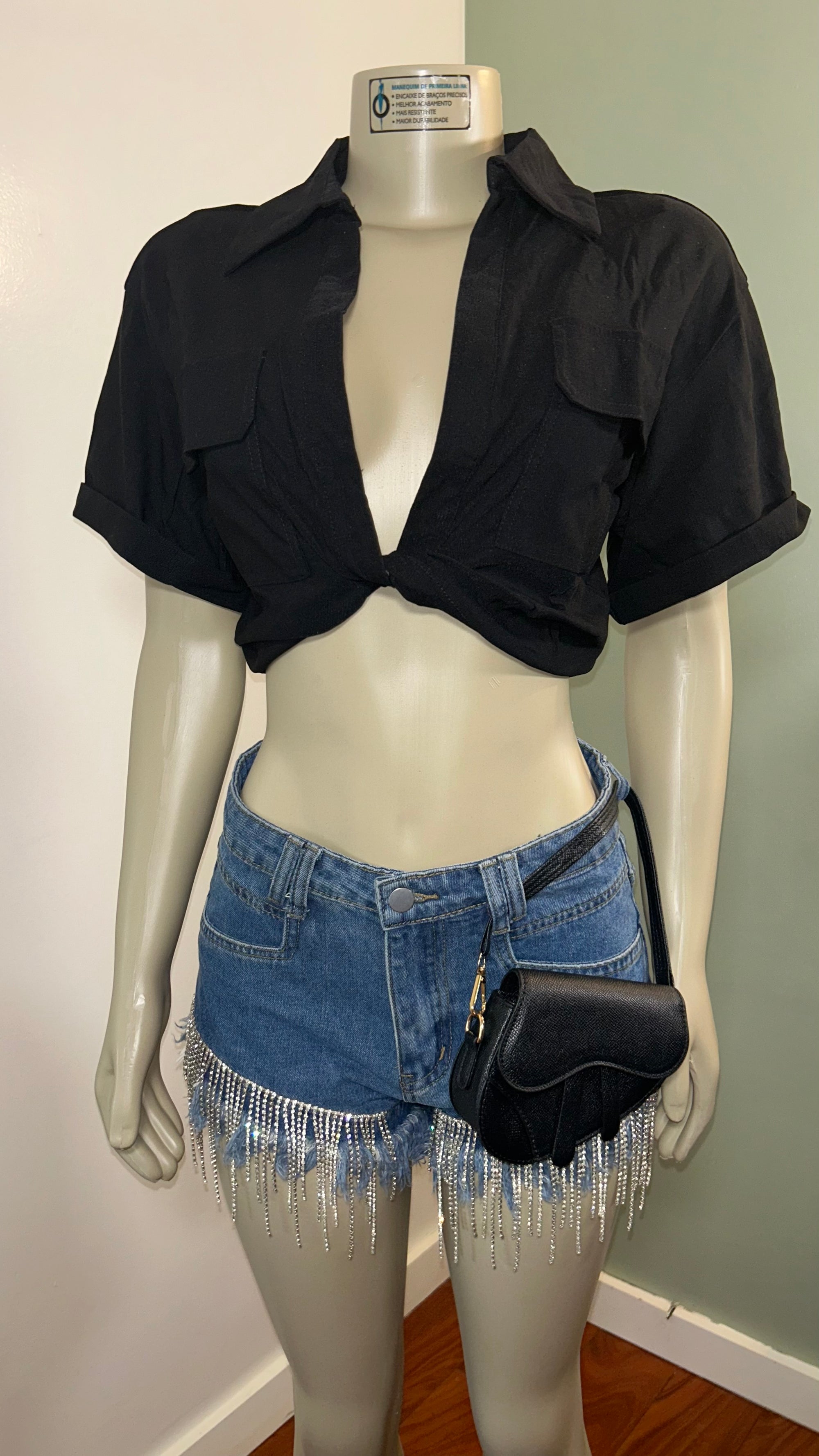 Fringe Rhinestones Shorts