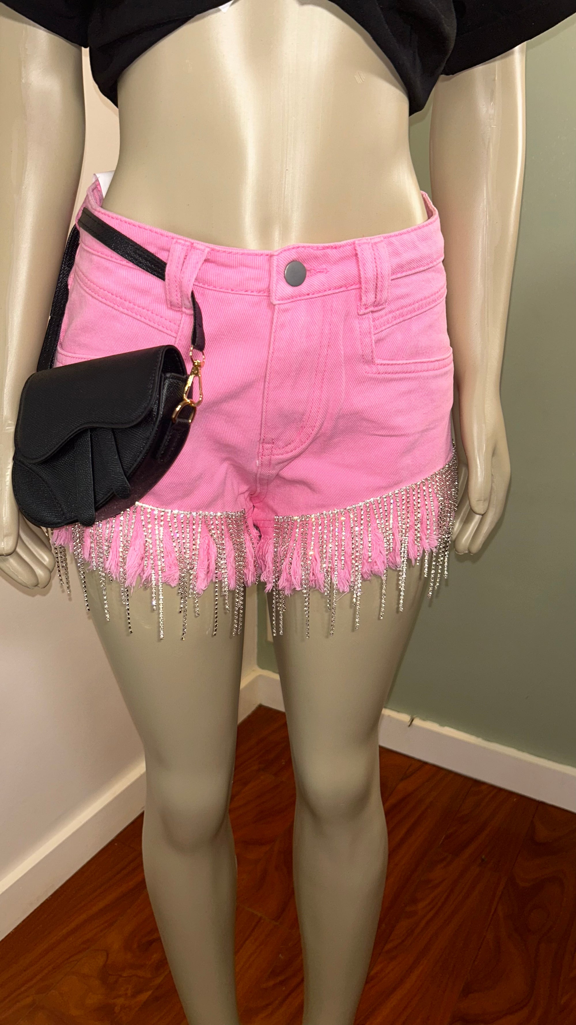 Fringe Rhinestones Shorts
