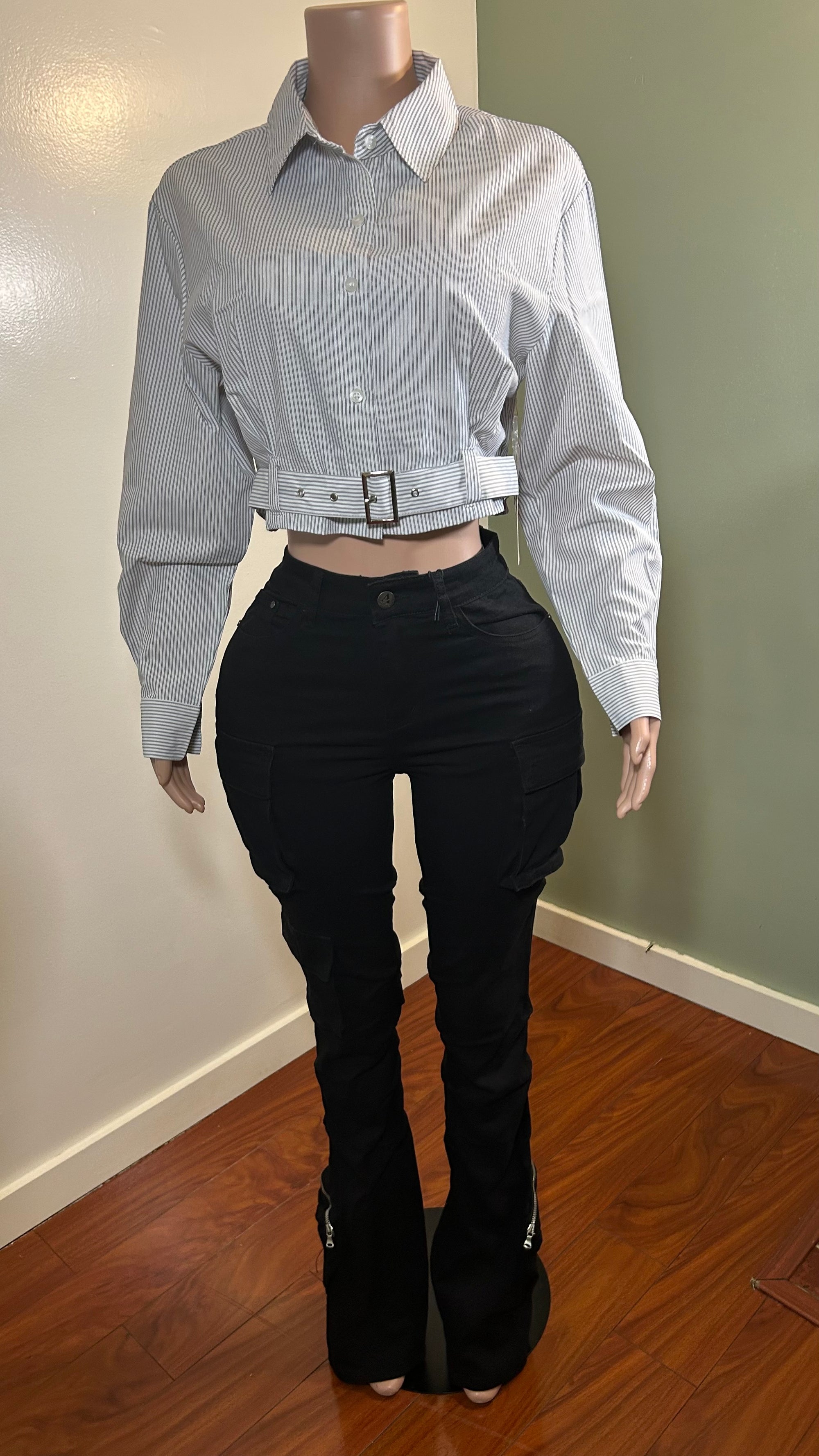 Stripe Belted Shirt