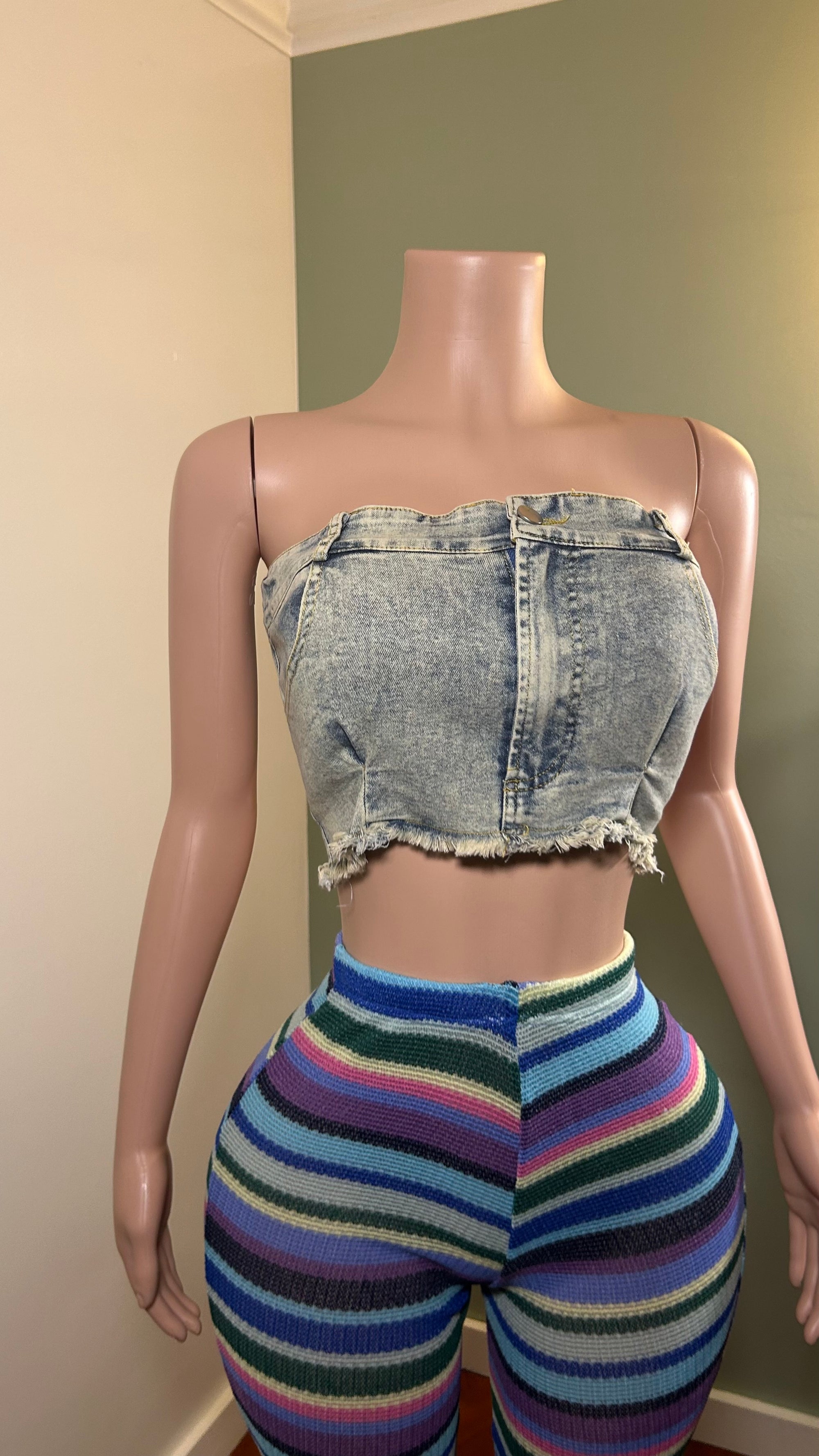 Denim tube top